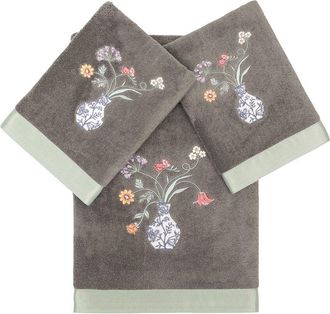 Linum Home Textiles 100% Turkish Cotton Stella 3Pc Embellished Towel Set