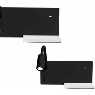 Milagro L&aacute;mpara De Noche Con Estante Estante Negro Led 4w+5w+2w