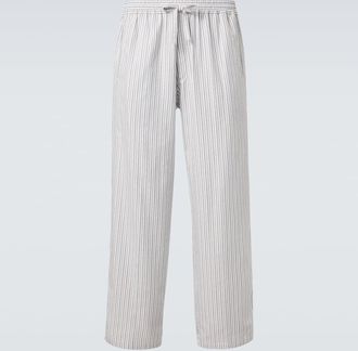 Umit Benan Pantalones anchos Julian de algod&oacute;n a rayas