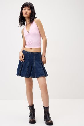 Levi's Womens Godet denim miniskirt