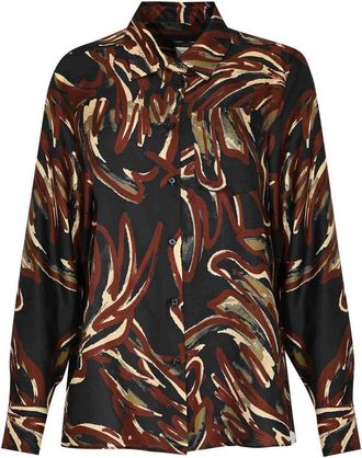 Max Mara Rive Shirt In Printed Silk Twill
