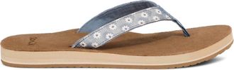 Sanuk Womens Happy Placer Sandal In White Daisy