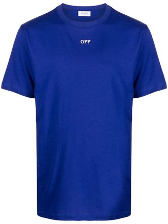 Off-white Katoenen T-shirt - Blauw