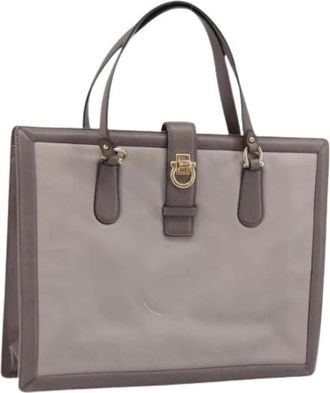 Ferragamo Pre-owned Tote Bag - Dames - Vintage Shopper - Grijs - ONE Size - Leer - Vintage