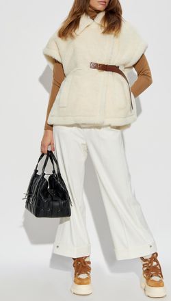 Max Mara Poncho With Belt, Womens, Cream