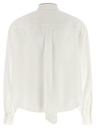 Brunello Cucinelli Womens White Silk Blouse