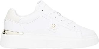 Tommy Jeans Witte Sneakers met Dikke Cupzool - Dames - Sneakers - Wit - 40 EU - Leer - Schoenen