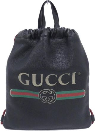 Gucci Black Leather Backpack (Pre-Owned)