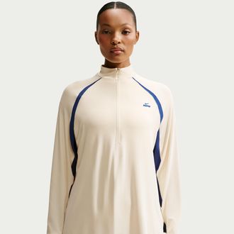 Nike Womens SKIMS Stretch Knit 1/2-Zip Long-Sleeve Top in White | IU2215-108