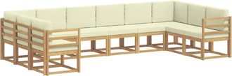 vidaXL Conjunto De Sof&aacute;s De Exterior 10 Uds. Blanco Y Crema Vidaxl