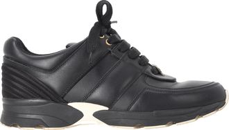 Chanel Pre-owned Womens CC Low-Top Sneakers in Black Calf Leather - Size UK 4.5