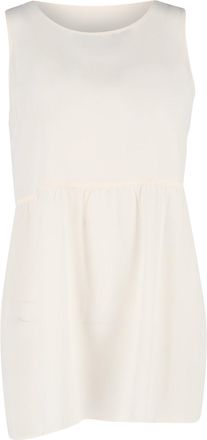 Joseph Round Neck Long Tank Top in White Viscose