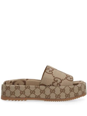 Gucci GG slippers met plateauzool - Beige