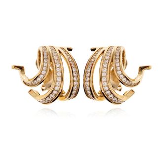 Ferragamo Clip-on oorbellen met glinsterende kristallen - Dames - Oorbellen - Geel - ONE Size - Accessoires