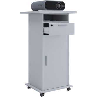 ebuy24 Ebuy24 - Mesa De Pie De Madera Vcm Ideal Para Proyector O Proyector Con Ruedas Y Puerta Dimensiones: Al. 108 X An. 60 X D. 50 Cm Panel Basculante Caj&oacute;