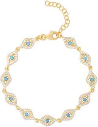Sphera Milano Pavé Evil Eye Bracelet in Gold at Nordstrom Rack