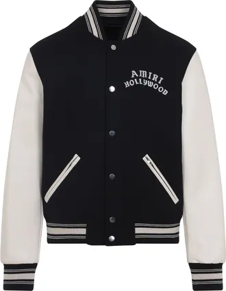 Amiri Black Hollywood Wool Bomber Jacket-Uomo