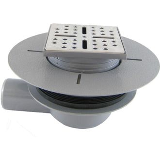 Aurlane Aurlane - Desag&uuml;e Horizontal Para Plato De Ducha Rainy Y High Rainy - Rejilla De Acero Inoxidable Cromo