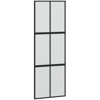 vidaXL Puerta Corredera Vidrio Templado Y Aluminio Negra 76x205 Cm Vidaxl