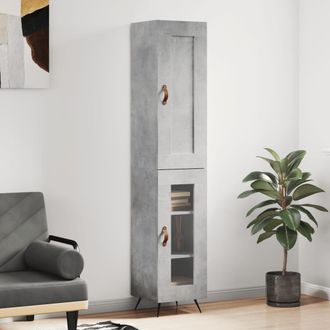 Berkfield Home Highboard Concrete Grey 34.5x34x180 cm Engineered Wood