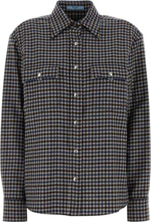 Prada Black Regular Embroidered Shirt