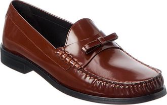 Stuart Weitzman Lottie Bow Leather Loafer