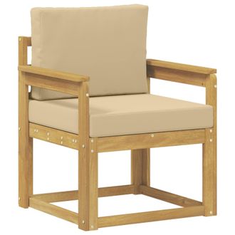 vidaXL 2 Pieza Conjunto De Sof&aacute;s De Exterior Poli&eacute;ster Blanco Y Beige Vidaxl