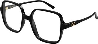 Valentino Bril met vierkant montuur - Dames - Brillen - Zwart - 53 MM - Accessoires