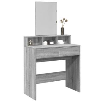 Berkfield Home Dressing Table with Mirror Grey Sonoma 80x41x144.5 cm