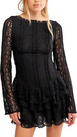 Free People Tabby Lace Mini Dress In Black