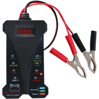 OEM Probador Digital De Bater&iacute;as De 12 V, Volt&iacute;metro Y Analizador Del Sistema De Carga Del Alternador Con Pantalla Lcd E Indicador Led, Pintura De Goma Ne