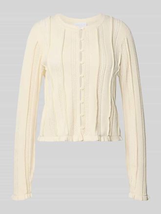 Jake*s Strickjacke aus Viskose-Mix in Beige, Gr&ouml;&szlig;e XXL