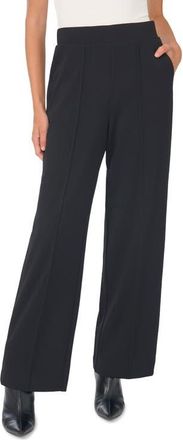 Vince Camuto Pintuck Wide Leg Pull-On Pants in Rich Black at Nordstrom, Size X-Large