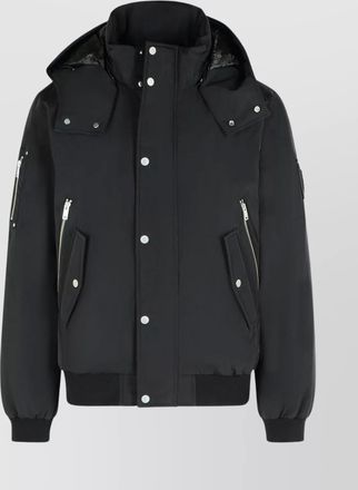 Moose Knuckles hooded polyester jacket d-ring detail