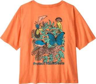 Patagonia Womens Protect Rainforests Easy Cut T-Shirt In Peach Sherbert