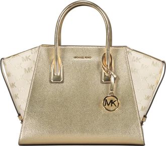 Michael Kors Stijlvolle Leren en Stoffen Tas - Dames - Handtassen - Geel - ONE Size - Leer - Tassen