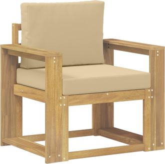 vidaXL Sof&aacute; De Exterior Poli&eacute;ster Blanco Y Beige Vidaxl