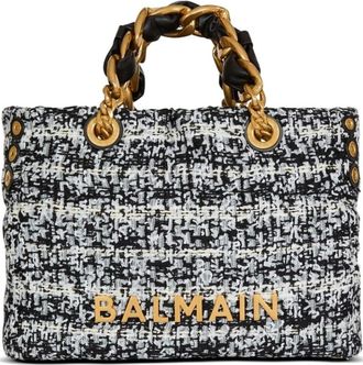 Balmain Borsa tote Soft 1945 piccola in tweed - Dames - Shoppers - Zwart - ONE Size - Tweed - Tassen