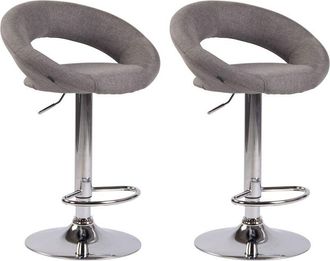 Clp Clp - Lote De 2 Taburetes De Bar Olinda Tela Gris Cromado