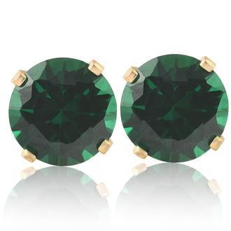 Pompeii3 1Ct TW Emerald Studs in 14k White or Yellow Gold