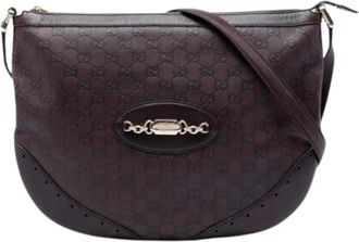 Gucci Pre-owned Vintage Crossbody Bag - Dames - Vintage Schoudertas - Bruin - ONE Size - Leer - Vintage