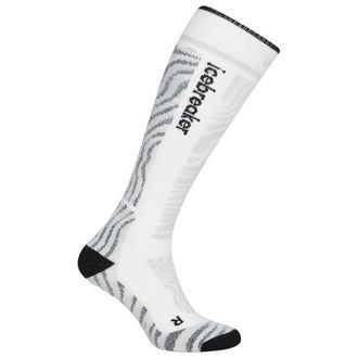 Icebreaker Merino Ski+ Medium OTC Mountain Contour Skisocken f&uuml;r Herren | wei&szlig;/grau