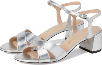 Stuart Weitzman Dayna Block 50 Womens Wedge Shoes Silver : 9.5 M, Leather
