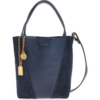 Chlo&eacute; Small Chlo&eacute; Spin Leather & Suede Tote in Parisian Night at Nordstrom
