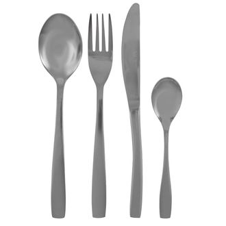 Villa D'Este Home Tivoli Set de 24 cubiertos de acero inoxidable 18/0, acabado plateado brillante, Madison