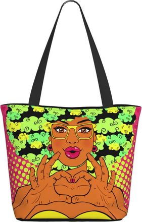 AOOEDM African American Woman Ladies Shopping Bag 13x11x7in.The Perfect ValentineS Day Gift.It Is The Best ValentineS Day Gift For Mom, Daughter, Wife,Etc