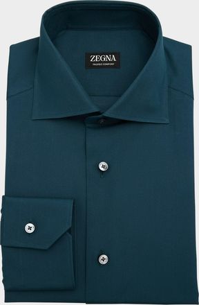 Ermenegildo Zegna Mens Trofeo Comfort Cotton Dress Shirt