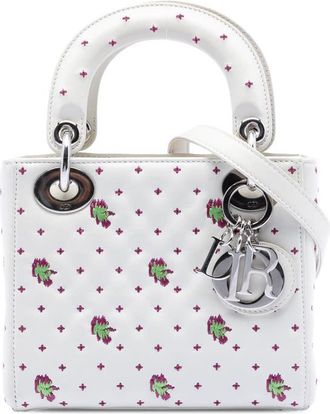 Dior Pre-owned Dior Mini Embroidered Calfskin Lady Dior Ladies 04-MA-0135