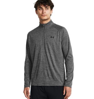 Under Armour Trainingsshirt UNDER ARMOUR UA TECH TEXTURED 1/2 ZIP, Herren, Gr. XXL, schwarz (castlerock,, schwarz), Obermaterial: 100% Polyester, Shirts Trainingss