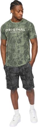 Crosshatch Cardon Camo-cargoshorts voor heren (Zwart)